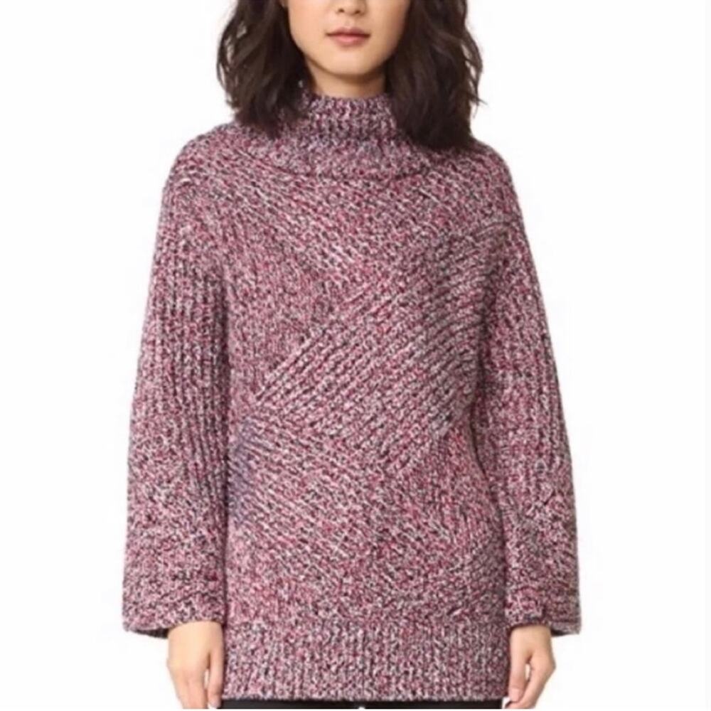 Rag & Bone | Women’s Bry Wool-Blend Pullover Sweater Black Multicolor Ribbed Top